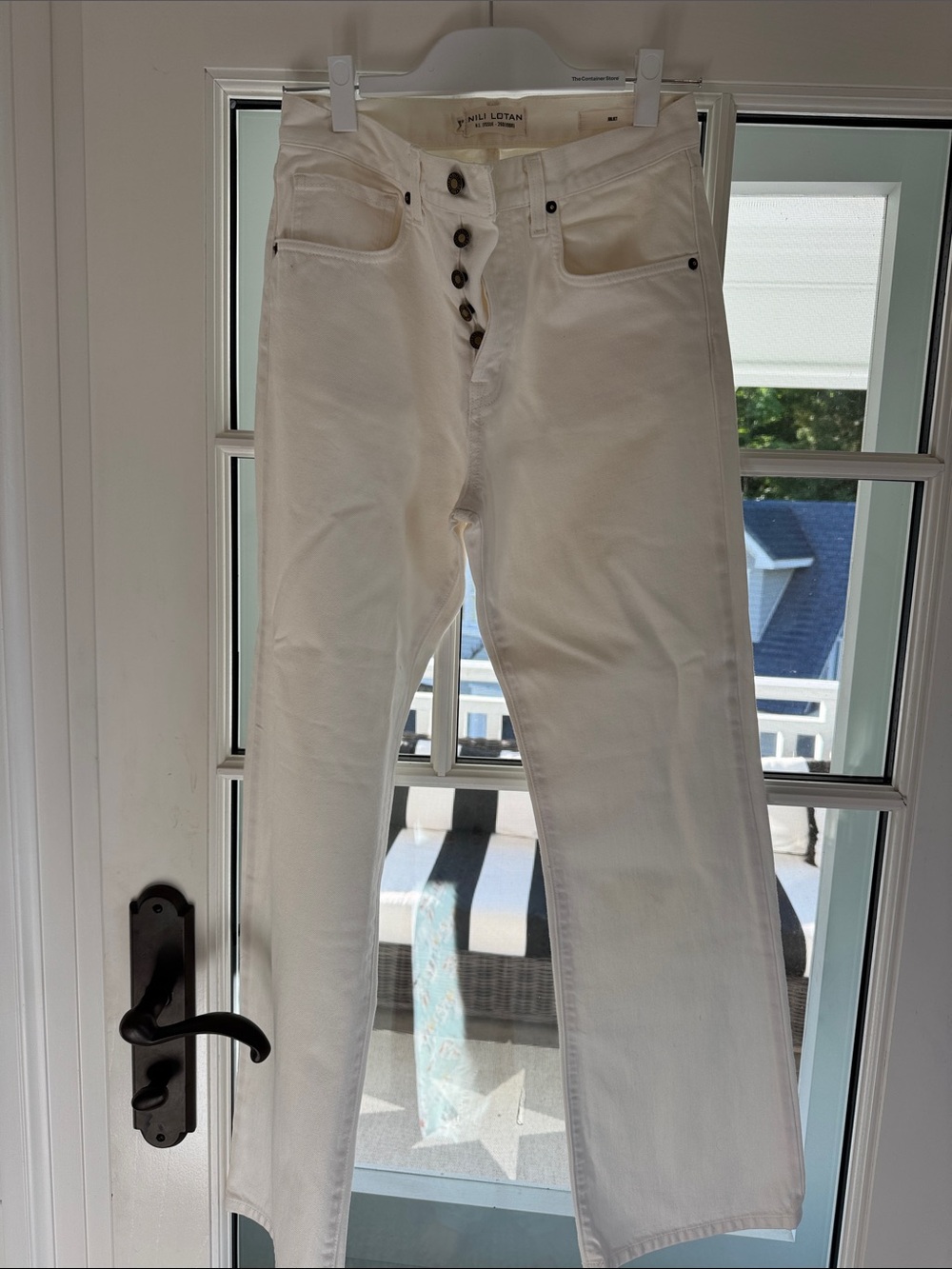 Nili Lotan White Slim Straight Jeans
